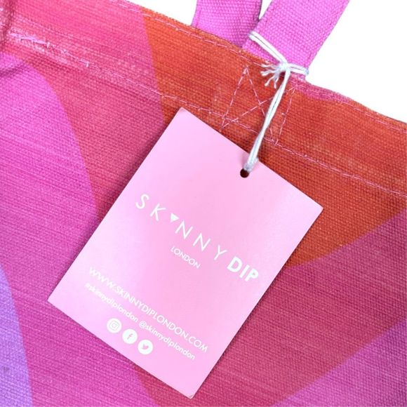 SkinnyDip London Rainbow Wave Canvas Tote Bag - 16” x 13” x 1” - Picture 5 of 5